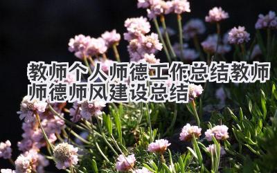 教师个人师德工作总结 教师师德师风建设总结