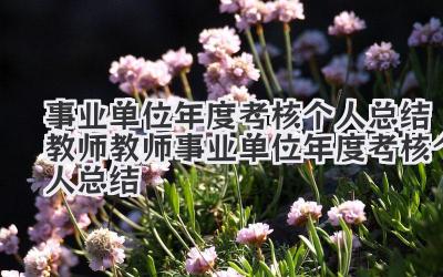事业单位年度考核个人总结教师 教师事业单位年度考核个人总结