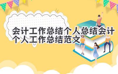 会计工作总结 个人总结 会计个人工作总结范文