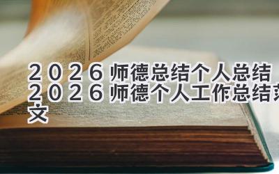 2026师德总结个人总结 2026师德个人工作总结范文