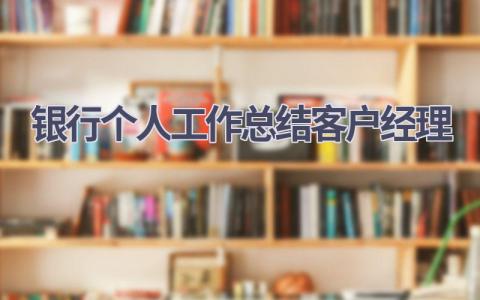 2023银行个人工作总结客户经理范文(17篇）