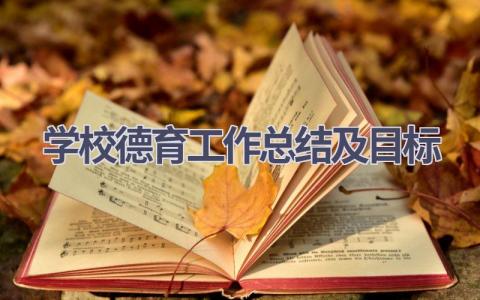 学校德育工作总结及目标范文(20篇）