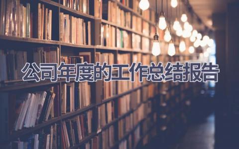 公司年度的工作总结报告范文(18篇）