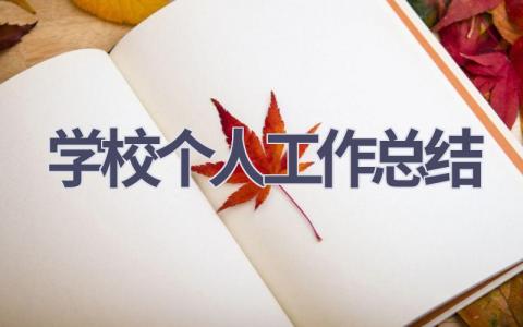 学校个人工作总结范文(17篇）