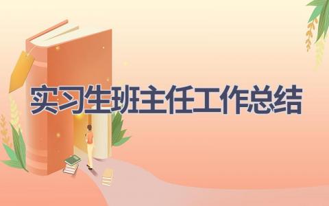 实习生班主任工作总结范文(14篇）