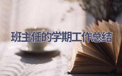 班主任的学期工作总结范文(19篇）