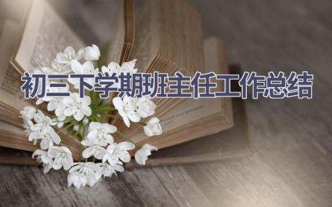 初三下学期班主任工作总结范文(21篇）