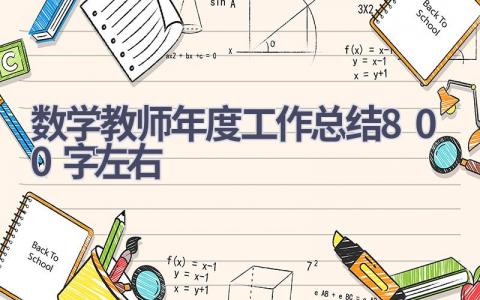 数学教师年度工作总结800字左右范文(12篇）