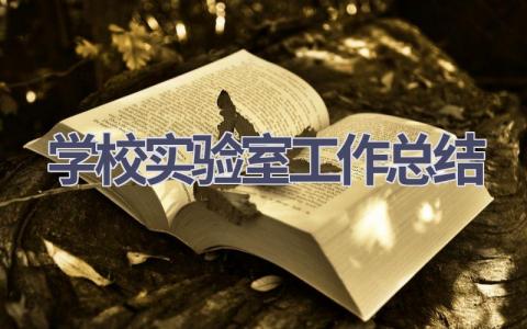 学校实验室工作总结范文(15篇）