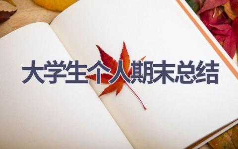 大学生个人期末总结范文(20篇）