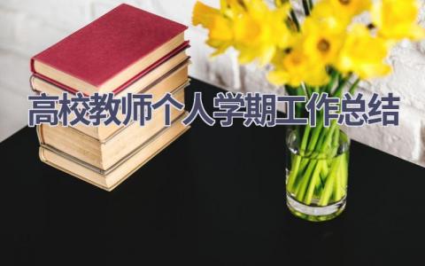 高校教师个人学期工作总结范文(12篇）