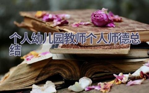 个人幼儿园教师个人师德总结范文(17篇）