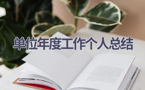 单位年度工作个人总结范文(16篇）