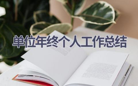 单位年终个人工作总结范文(19篇）