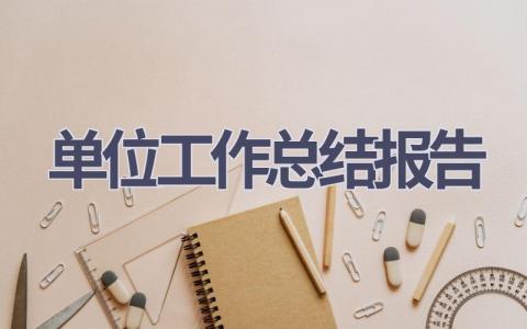 单位工作总结报告范文(9篇）