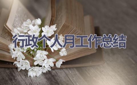 行政个人月工作总结范文(18篇）