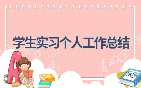 学生实习个人工作总结范文(16篇）