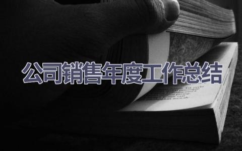 公司销售年度工作总结范文(15篇）