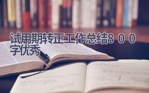 试用期转正工作总结800字优秀范文(16篇）