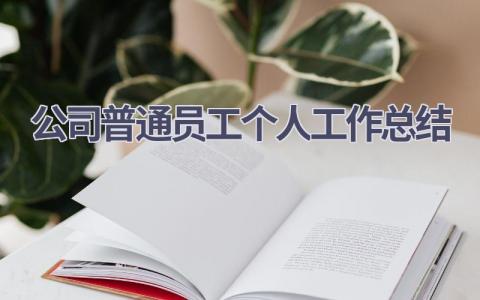 公司普通员工个人工作总结范文(16篇）