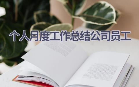 个人月度工作总结公司员工范文(16篇）