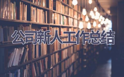 公司新人工作总结范文(5篇）