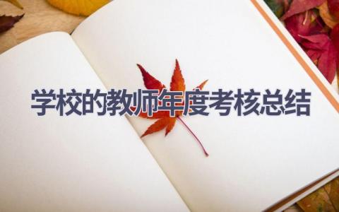 学校的教师年度考核总结范文(15篇）