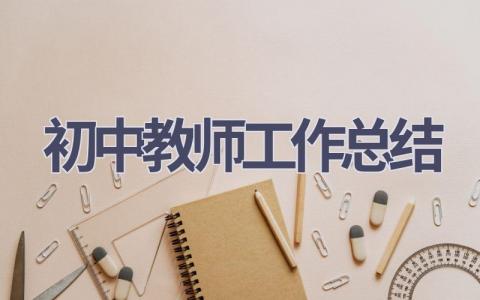 初中教师工作总结范文(19篇）