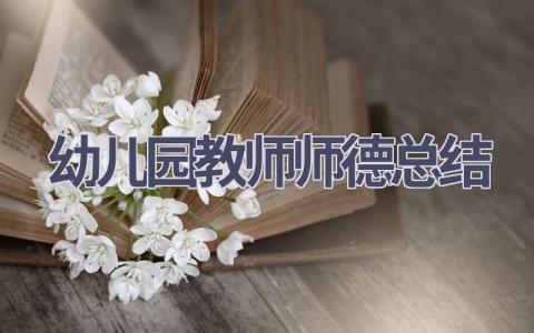 幼儿园教师师德总结范文(16篇）