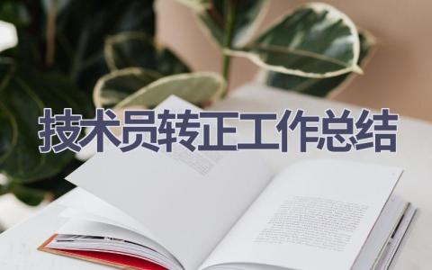 技术员转正工作总结范文(16篇）