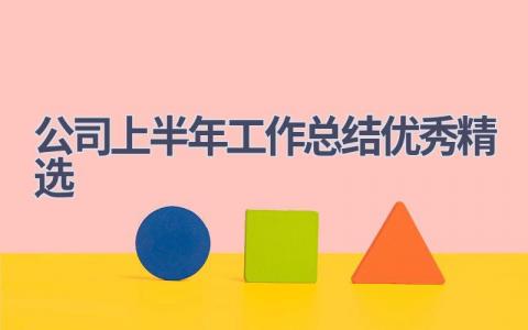 公司上半年工作总结优秀精选(15篇）