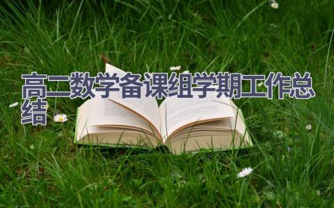 高二数学备课组学期工作总结(8篇）