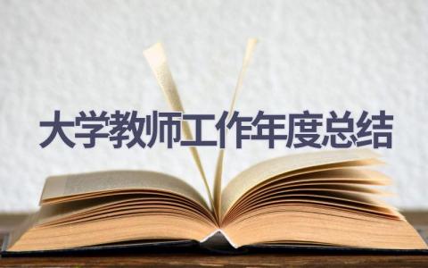 大学教师工作年度总结(12篇）