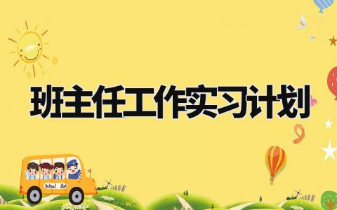 班主任工作实习计划 班主任实习具体工作安排 (3篇）