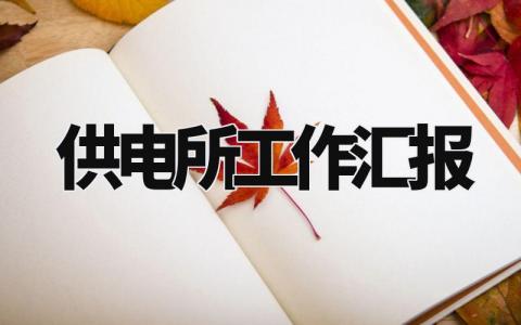 供电所工作汇报 供电所主要工作完成情况汇报 (6篇）