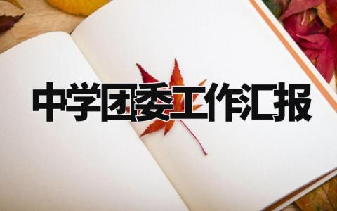 中学团委工作汇报 中学团委述职报告范文 (13篇）