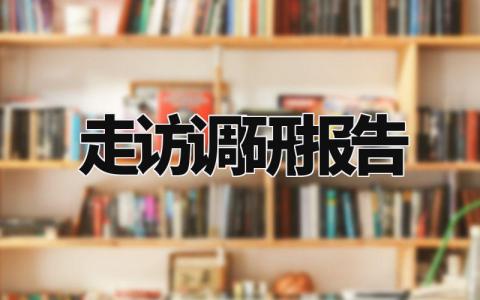 走访调研报告范文汇总 走访调研总结汇报实用模板