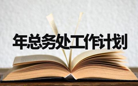 2024年总务处工作计划范文 总务处工作开展计划通用模板