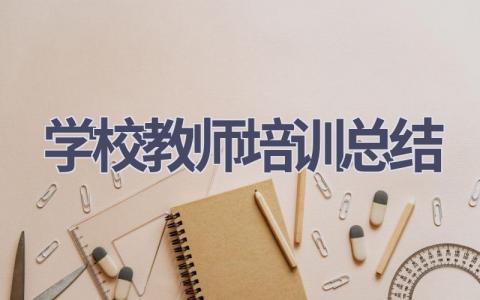 学校教师培训总结(15篇）